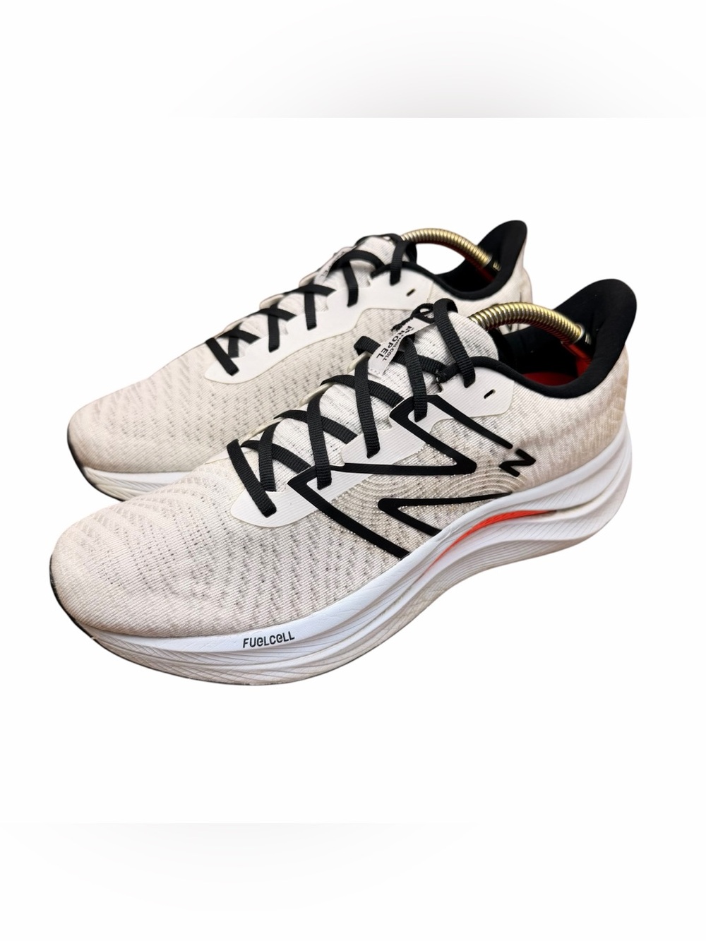 New Balance men size 10.5 White and Black FuelCell Running sneakers
